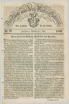 Der Bote aus dem Riesen-Gebirge : eine Zeitschrift für alle Stände. Jg.37, Nr. 19 (7 März 1849) + dod.
