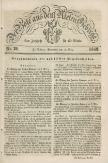 Der Bote aus dem Riesen-Gebirge : eine Zeitschrift für alle Stände. Jg.37, Nr. 20 (10 März 1849) + dod.