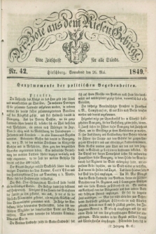 Der Bote aus dem Riesen-Gebirge : eine Zeitschrift für alle Stände. Jg.37, Nr. 42 (26 Mai 1849) + dod.