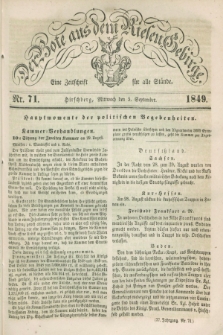 Der Bote aus dem Riesen-Gebirge : eine Zeitschrift für alle Stände. Jg.37, Nr. 71 (5 September 1849) + dod.