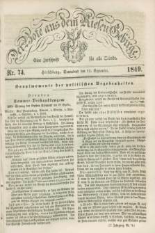 Der Bote aus dem Riesen-Gebirge : eine Zeitschrift für alle Stände. Jg.37, Nr. 74 (15 September 1849) + dod.