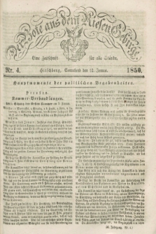 Der Bote aus dem Riesen-Gebirge : eine Zeitschrift für alle Stände. Jg.38, Nr. 4 (12 Januar 1850) + dod.