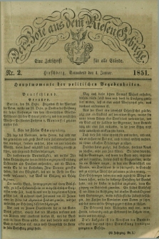 Der Bote aus dem Riesen-Gebirge : eine Zeitschrift für alle Stände. Jg.39, Nr. 2 (4 Januar 1851) + dod.