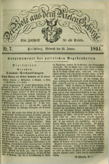 Der Bote aus dem Riesen-Gebirge : eine Zeitschrift für alle Stände. Jg.39, Nr. 7 (22 Januar 1851) + dod.
