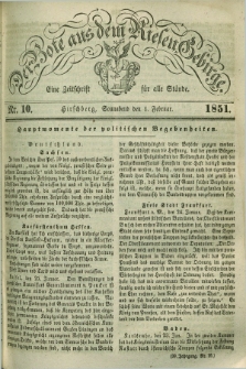 Der Bote aus dem Riesen-Gebirge : eine Zeitschrift für alle Stände. Jg.39, Nr. 10 (1 Februar 1851) + dod.