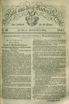 Der Bote aus dem Riesen-Gebirge : eine Zeitschrift für alle Stände. Jg.39, Nr. 19 (5 März 1851) + dod.