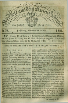 Der Bote aus dem Riesen-Gebirge : eine Zeitschrift für alle Stände. Jg.39, Nr. 38 (10 Mai 1851) + dod.