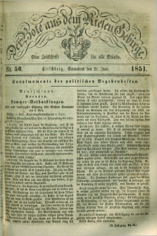 Der Bote aus dem Riesen-Gebirge : eine Zeitschrift für alle Stände. Jg.39, Nr. 50 (21 Juni 1851) + dod.