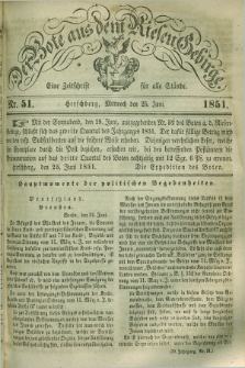 Der Bote aus dem Riesen-Gebirge : eine Zeitschrift für alle Stände. Jg.39, Nr. 51 (25 Juni 1851) + dod.