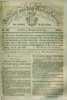 Der Bote aus dem Riesen-Gebirge : eine Zeitschrift für alle Stände. Jg.39, Nr. 52 (28 Juni 1851) + dod.