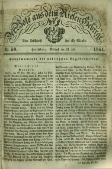 Der Bote aus dem Riesen-Gebirge : eine Zeitschrift für alle Stände. Jg.39, Nr. 59 (23 Juli 1851) + dod.