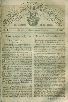Der Bote aus dem Riesen-Gebirge : eine Zeitschrift für alle Stände. Jg.39, Nr. 71 (3 September 1851) + dod.