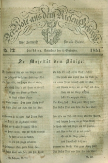Der Bote aus dem Riesen-Gebirge : eine Zeitschrift für alle Stände. Jg.39, Nr. 72 (6 September 1851) + dod.