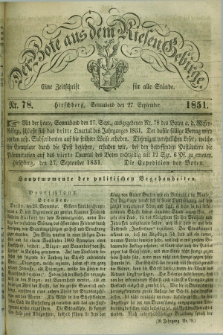 Der Bote aus dem Riesen-Gebirge : eine Zeitschrift für alle Stände. Jg.39, Nr. 78 (27 September 1851) + dod.