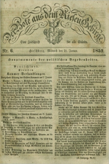 Der Bote aus dem Riesen-Gebirge : eine Zeitschrift für alle Stände. Jg.40, Nr. 6 (21 Januar 1852) + dod.