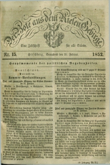 Der Bote aus dem Riesen-Gebirge : eine Zeitschrift für alle Stände. Jg.40, Nr. 15 (21 Februar 1852) + dod.