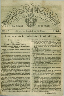 Der Bote aus dem Riesen-Gebirge : eine Zeitschrift für alle Stände. Jg.40, Nr. 17 (28 Februar 1852) + dod.