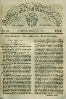 Der Bote aus dem Riesen-Gebirge : eine Zeitschrift für alle Stände. Jg.40, Nr. 18 (3 März 1852) + dod.