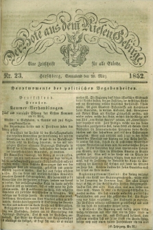 Der Bote aus dem Riesen-Gebirge : eine Zeitschrift für alle Stände. Jg.40, Nr. 23 (20 März 1852) + dod.