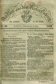 Der Bote aus dem Riesen-Gebirge : eine Zeitschrift für alle Stände. Jg.40, Nr. 29 (10 April 1852) + dod.
