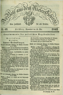 Der Bote aus dem Riesen-Gebirge : eine Zeitschrift für alle Stände. Jg.40, Nr. 43 (29 Mai 1852) + dod.