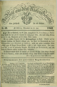 Der Bote aus dem Riesen-Gebirge : eine Zeitschrift für alle Stände. Jg.40, Nr. 49 (19 Juni 1852) + dod.