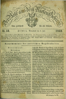 Der Bote aus dem Riesen-Gebirge : eine Zeitschrift für alle Stände. Jg.40, Nr. 53 (3 Juli 1852) + dod.