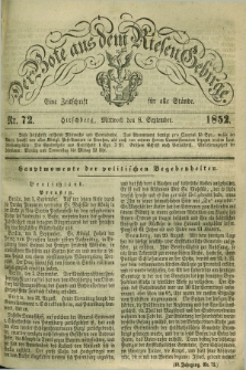 Der Bote aus dem Riesen-Gebirge : eine Zeitschrift für alle Stände. Jg.40, Nr. 72 (8 September 1852) + dod.