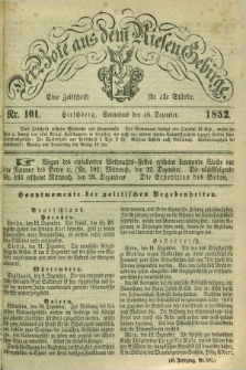 Der Bote aus dem Riesen-Gebirge : eine Zeitschrift für alle Stände. Jg.40, Nr. 101 (18 Dezember 1852) + dod.