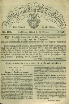 Der Bote aus dem Riesen-Gebirge : eine Zeitschrift für alle Stände. Jg.40, Nr. 103 (29 Dezember 1852) + dod.