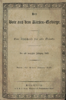 Der Bote aus dem Riesen-Gebirge : eine Zeitschrift für alle Stände. Jg.41, Nr. 1 (5 Januar 1853) + dod.