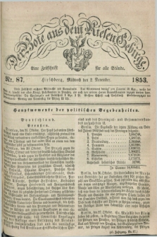 Der Bote aus dem Riesen-Gebirge : eine Zeitschrift für alle Stände. Jg.41, Nr. 87 (2 November 1853) + dod.