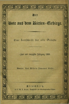 Der Bote aus dem Riesen-Gebirge : eine Zeitschrift für alle Stände. Jg.42, Nr. 1 (4 Januar 1854) + dod.