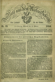 Der Bote aus dem Riesen-Gebirge : eine Zeitschrift für alle Stände. Jg.42, Nr. 13 (15 Februar 1854) + dod.