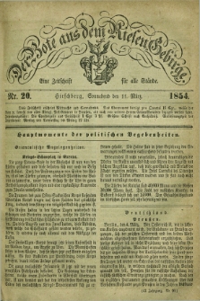 Der Bote aus dem Riesen-Gebirge : eine Zeitschrift für alle Stände. Jg.42, Nr. 20 (11 März 1854) + dod.