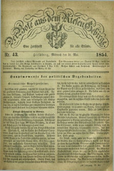 Der Bote aus dem Riesen-Gebirge : eine Zeitschrift für alle Stände. Jg.42, Nr. 43 (31 Mai 1854) + dod.