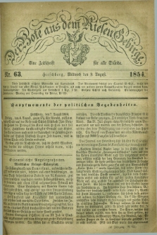 Der Bote aus dem Riesen-Gebirge : eine Zeitschrift für alle Stände. Jg.42, Nr. 63 (9 August 1854) + dod.