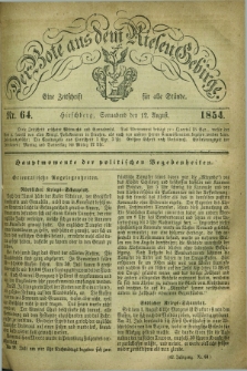 Der Bote aus dem Riesen-Gebirge : eine Zeitschrift für alle Stände. Jg.42, Nr. 64 (12 August 1854) + dod.