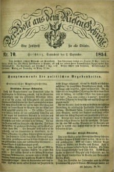 Der Bote aus dem Riesen-Gebirge : eine Zeitschrift für alle Stände. Jg.42, Nr. 70 (2 September 1854) + dod.