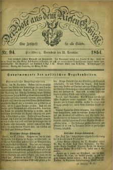 Der Bote aus dem Riesen-Gebirge : eine Zeitschrift für alle Stände. Jg.42, Nr. 94 (25 November 1854) + dod.