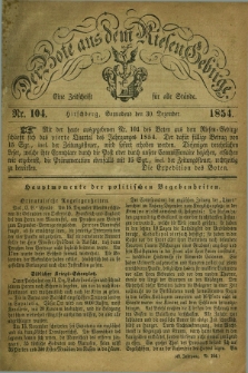 Der Bote aus dem Riesen-Gebirge : eine Zeitschrift für alle Stände. Jg.42, Nr. 104 (30 Dezember 1854) + dod.