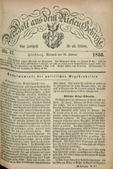 Der Bote aus dem Riesen-Gebirge : eine Zeitschrift für alle Stände. Jg.43, Nr. 17 (28 Februar 1855) + dod.