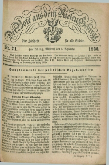 Der Bote aus dem Riesen-Gebirge : eine Zeitschrift für alle Stände. Jg.43, Nr. 71 (5 September 1855) + dod.