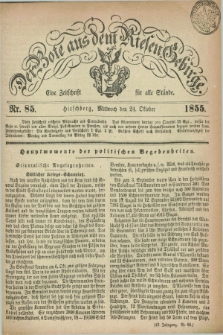 Der Bote aus dem Riesen-Gebirge : eine Zeitschrift für alle Stände. Jg.43, Nr. 85 (24 Oktober 1855) + dod.