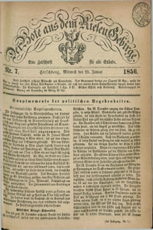 Der Bote aus dem Riesen-Gebirge : eine Zeitschrift für alle Stände. Jg.44, Nr. 7 (23 Januar 1856) + dod.