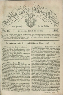 Der Bote aus dem Riesen-Gebirge : eine Zeitschrift für alle Stände. Jg.44, Nr. 21 (12 März 1856) + dod.