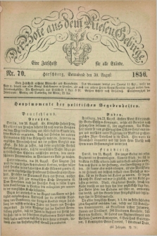 Der Bote aus dem Riesen-Gebirge : eine Zeitschrift für alle Stände. Jg.44, Nr. 70 (30 August 1856) + dod.