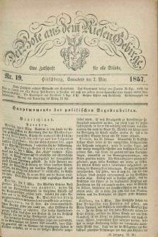 Der Bote aus dem Riesen-Gebirge : eine Zeitschrift für alle Stände. Jg.45, Nr. 19 (7 März 1857) + dod.