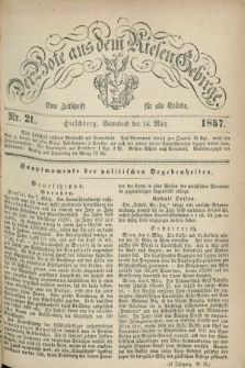 Der Bote aus dem Riesen-Gebirge : eine Zeitschrift für alle Stände. Jg.45, Nr. 21 (14 März 1857) + dod.
