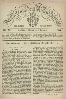 Der Bote aus dem Riesen-Gebirge : eine Zeitschrift für alle Stände. Jg.45, Nr. 70 (2 September 1857) + dod.